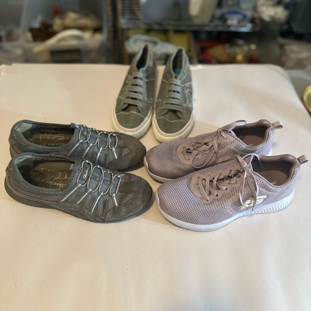 A lot of 3 Shoes 2 Skechers Size 8 1Blowfish Size 7.5